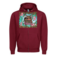 Burgundy mama bear haunting fish floral tumbler Zipper Hoodie - RanaPortraitStore