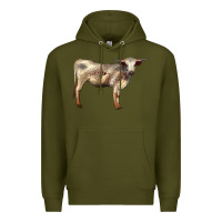 Army Green Texas Longhorn Heifer Premium Hoodie - LillyAllenDesigns