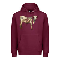 Burgundy Texas Longhorn Heifer Premium Hoodie - LillyAllenDesigns