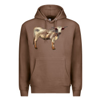 Chestnut Texas Longhorn Heifer Premium Hoodie - LillyAllenDesigns