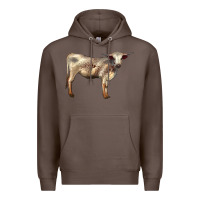 Coffee Texas Longhorn Heifer Premium Hoodie - LillyAllenDesigns