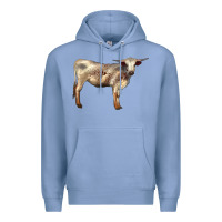 Colony Blue Texas Longhorn Heifer Premium Hoodie - LillyAllenDesigns