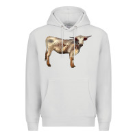 Dove Grey Texas Longhorn Heifer Premium Hoodie - LillyAllenDesigns