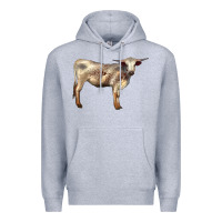 Heather Grey Texas Longhorn Heifer Premium Hoodie - LillyAllenDesigns