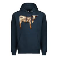 Navy Texas Longhorn Heifer Premium Hoodie - LillyAllenDesigns