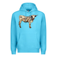 Ocean Blue Texas Longhorn Heifer Premium Hoodie - LillyAllenDesigns