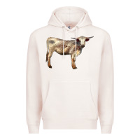 Pale Pink Texas Longhorn Heifer Premium Hoodie - LillyAllenDesigns