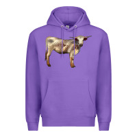 Purple Texas Longhorn Heifer Premium Hoodie - LillyAllenDesigns