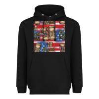Black proud veteran seamless pattern Heavyweight Hoodie - HRA Design Shop