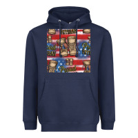 Navy proud veteran seamless pattern Heavyweight Hoodie - HRA Design Shop