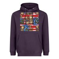 Plum proud veteran seamless pattern Heavyweight Hoodie - HRA Design Shop