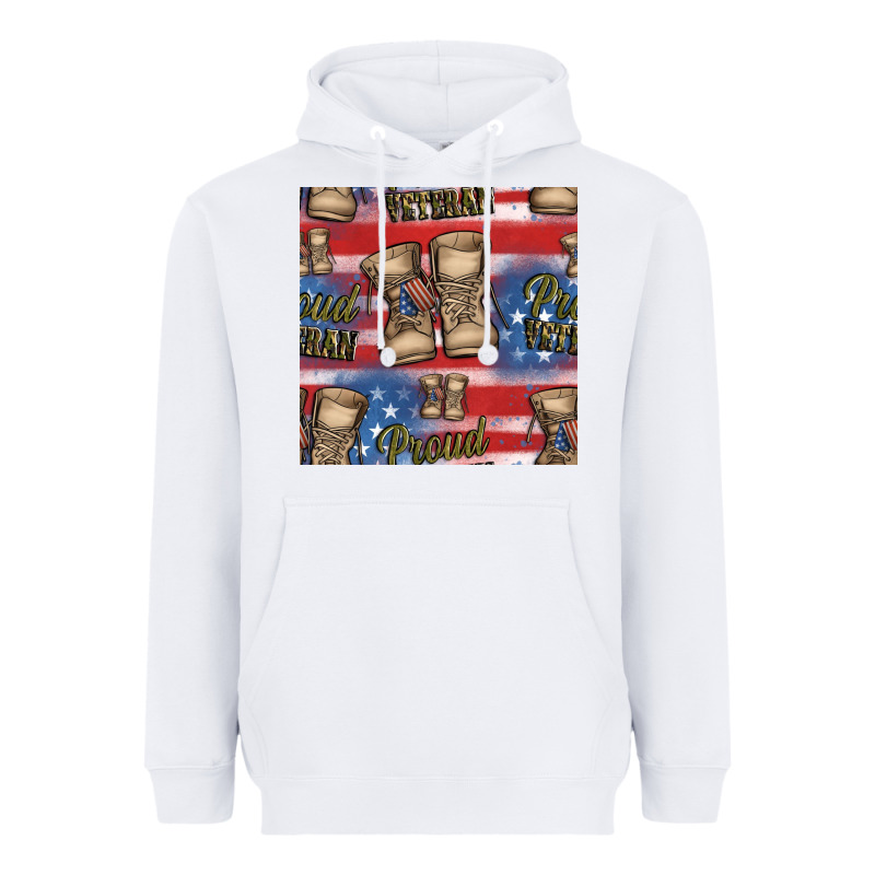 Proud Veteran Seamless Pattern Heavyweight Hoodie by HRA Design Shop | Teevron