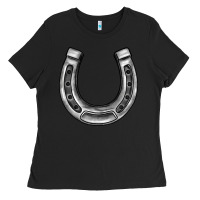 Black horseshoe Ladies Tee - BarkalooDesign
