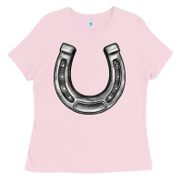 Bubblegum Pink horseshoe Ladies Tee - BarkalooDesign