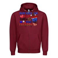 Running On Iced Coffe And Freedom Zipper Hoodie | Teevron