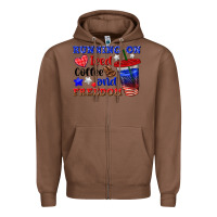 Chestnut running on iced coffe and freedom Zipper Hoodie - texasbilliewilder
