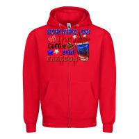 Red running on iced coffe and freedom Zipper Hoodie - texasbilliewilder