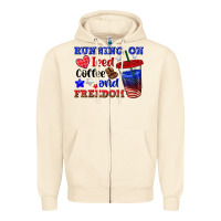 Sandshell running on iced coffe and freedom Zipper Hoodie - texasbilliewilder