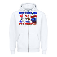 White running on iced coffe and freedom Zipper Hoodie - texasbilliewilder