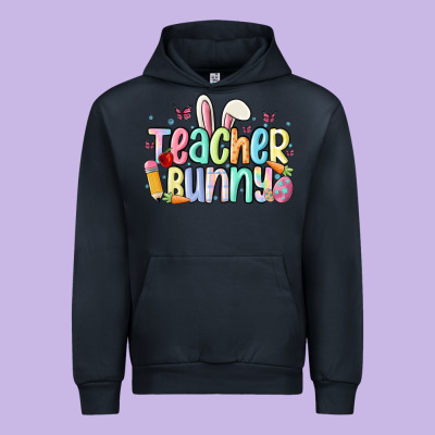 Teacher Bunny Urban Hoodie Designed By Maliassmallbusiness