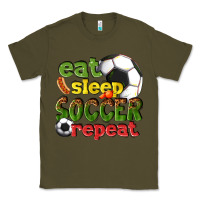 Army Green eat sleep soccer repeat Classic Tee - texasbilliewilder