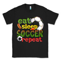 Black eat sleep soccer repeat Classic Tee - texasbilliewilder
