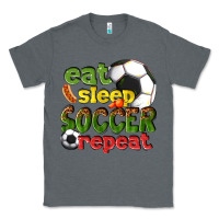 Charcoal Heather eat sleep soccer repeat Classic Tee - texasbilliewilder