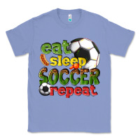 Colony Blue eat sleep soccer repeat Classic Tee - texasbilliewilder