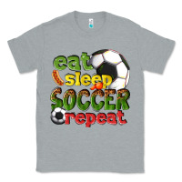 Heather Grey eat sleep soccer repeat Classic Tee - texasbilliewilder