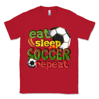 Red eat sleep soccer repeat Classic Tee - texasbilliewilder