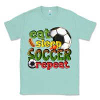 Seafoam eat sleep soccer repeat Classic Tee - texasbilliewilder