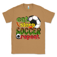 Toasted Coconut eat sleep soccer repeat Classic Tee - texasbilliewilder