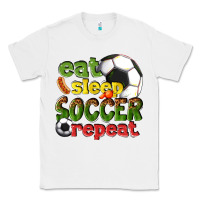 White eat sleep soccer repeat Classic Tee - texasbilliewilder