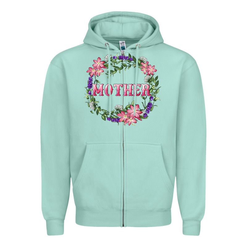 Mother With Floral Wreath Zipper Hoodie by RanaPortraitStore | Teevron
