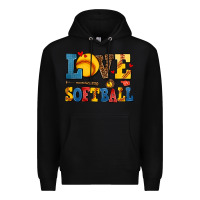 Black love softball Premium Hoodie - AdoDesignShop