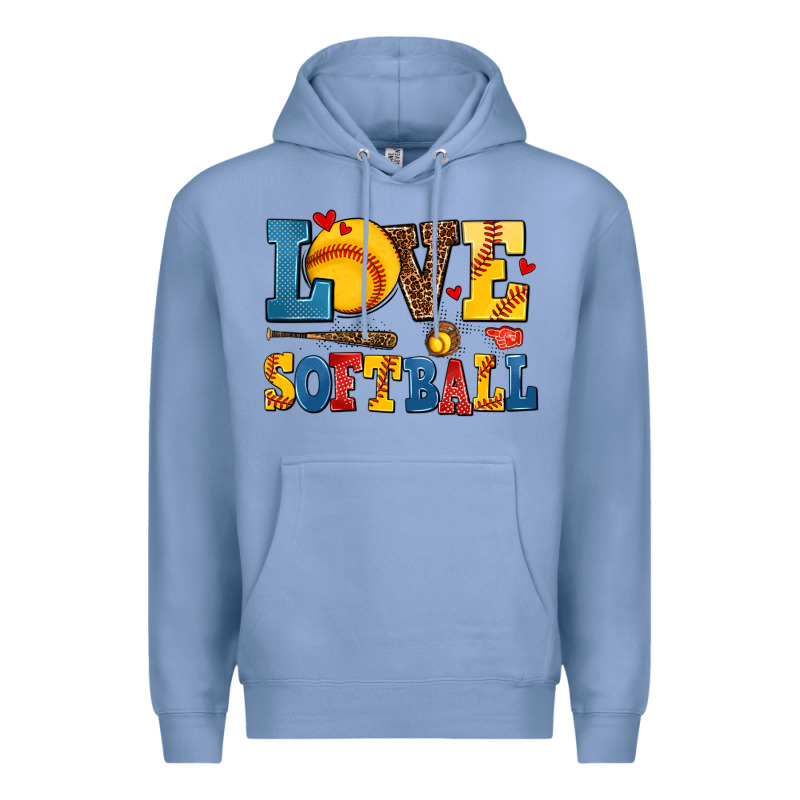 Love Softball Premium Hoodie by AdoDesignShop | Teevron