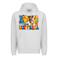 Dove Grey love softball Premium Hoodie - AdoDesignShop