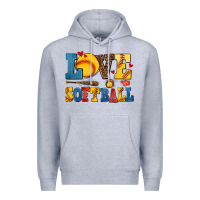 Heather Grey love softball Premium Hoodie - AdoDesignShop