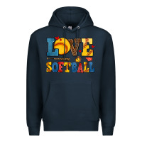 Navy love softball Premium Hoodie - AdoDesignShop