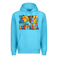 Ocean Blue love softball Premium Hoodie - AdoDesignShop
