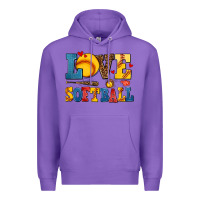 Purple love softball Premium Hoodie - AdoDesignShop