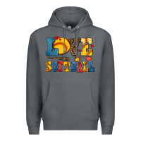 Rock love softball Premium Hoodie - AdoDesignShop