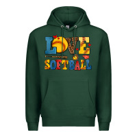 Sports Green love softball Premium Hoodie - AdoDesignShop