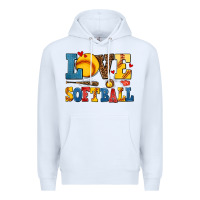 White love softball Premium Hoodie - AdoDesignShop