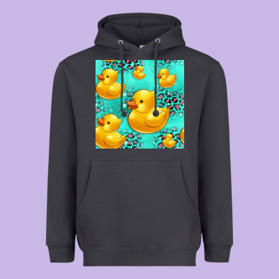 Rubber Duck Seamless Pattern Heavyweight Hoodie Designed By Hra Design Shop