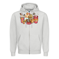 Dove Grey pomeranian coffee cups Zipper Hoodie - Zillion Design Studio