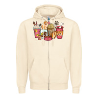 Sandshell pomeranian coffee cups Zipper Hoodie - Zillion Design Studio