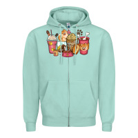 Seafoam pomeranian coffee cups Zipper Hoodie - Zillion Design Studio