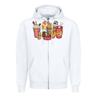 White pomeranian coffee cups Zipper Hoodie - Zillion Design Studio