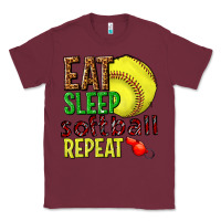 Burgundy eat sleep softball repeat Classic Tee - texasbilliewilder